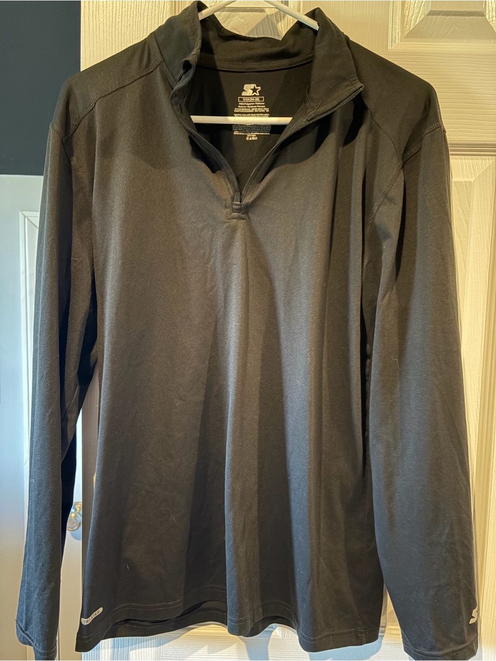 STARTER Men's Black Lightweight Quarter-Zip Shirt Jacket
